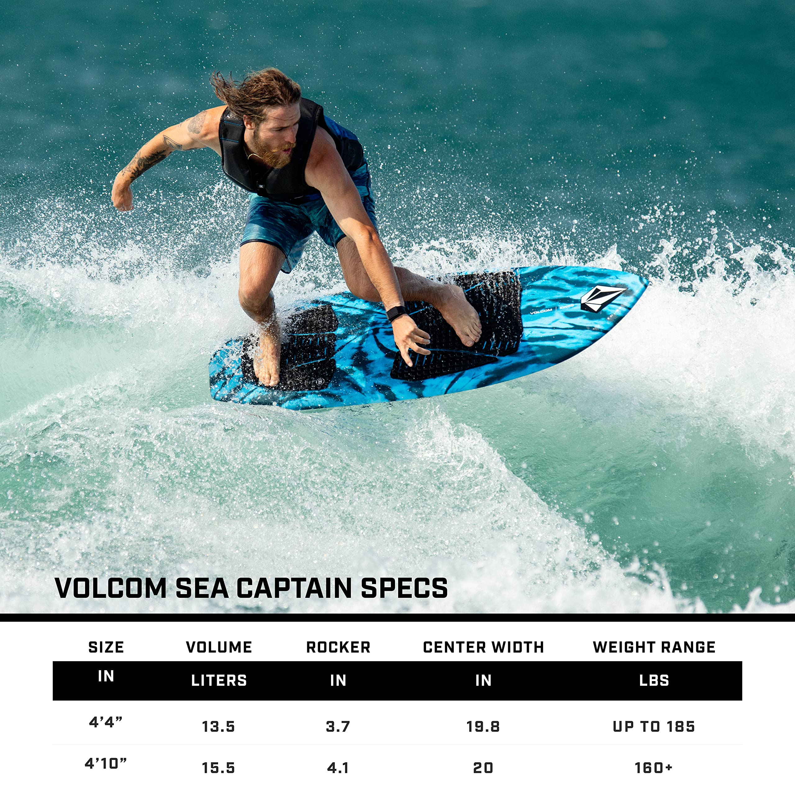 RONIX VOLCOM ウェイクサーフィンボード フィン付き Amazon | Ronix Volcom Sea Captain ウェイクサーフボード タイダイ